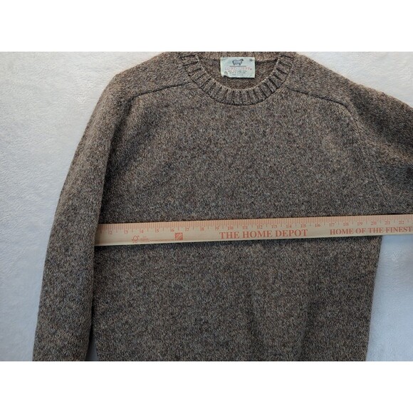 Lord Jeff 100% Shetland Wool Sweater Men's Medium Scotland Tan Made in USA - Picture 7 of 12